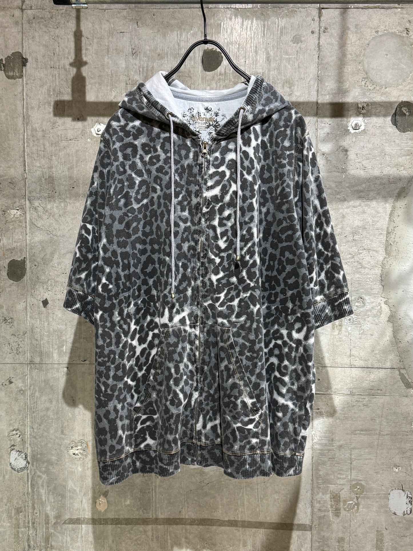 Leopard Zip-up SS Hoodie