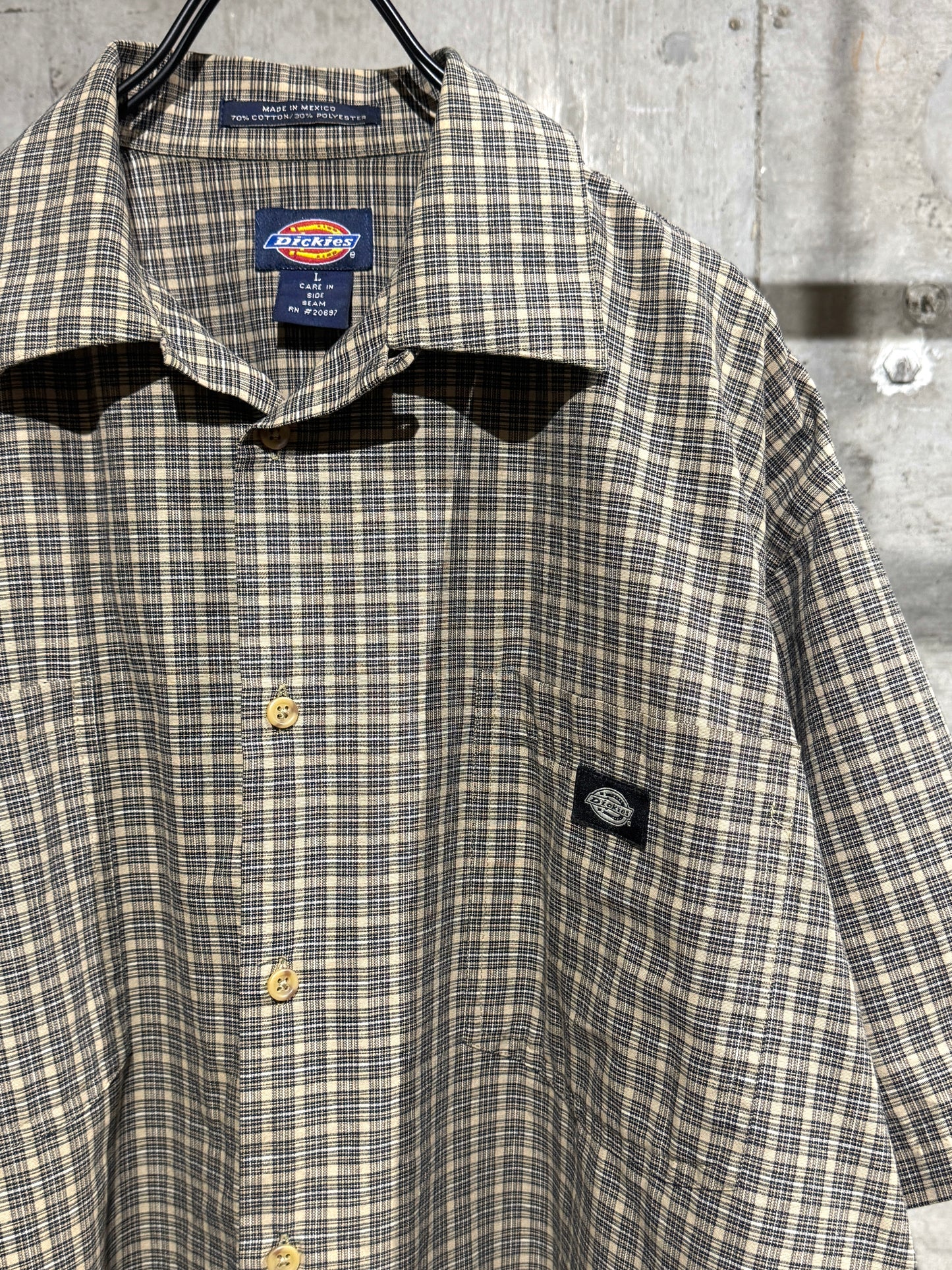 Old Dickies Plaid Open Collar Shirt