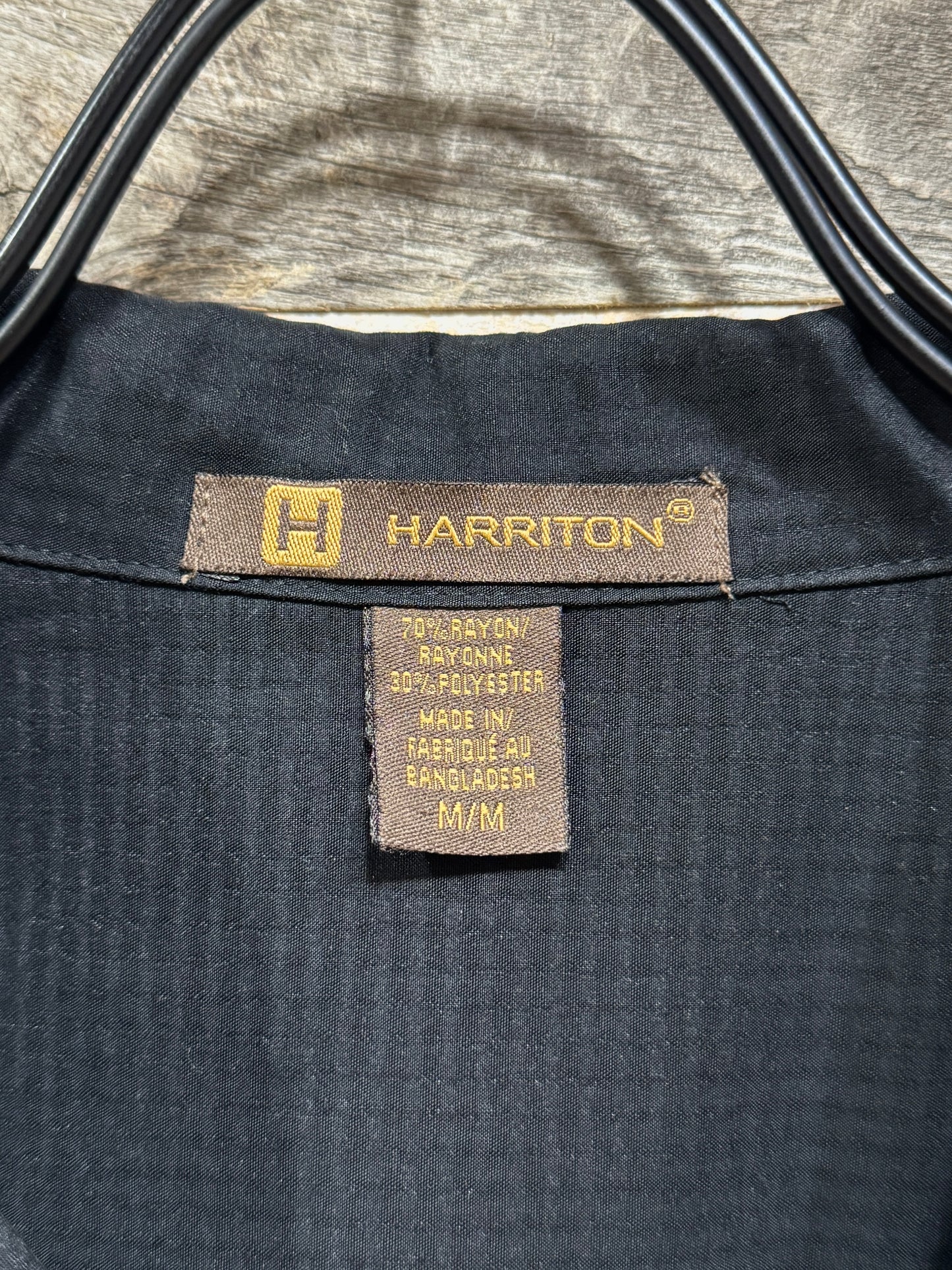 Harriton Frog Skeleton Embroidered Open Collar Shirt