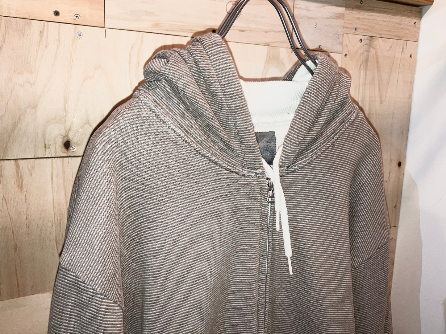 "OLD NAVY" 00s Border Pattern Thermal Liner Zip Up Hoodie