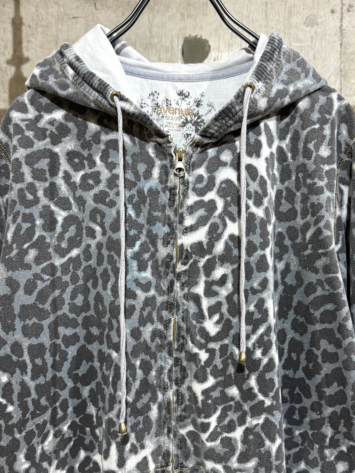 Leopard Zip-up SS Hoodie