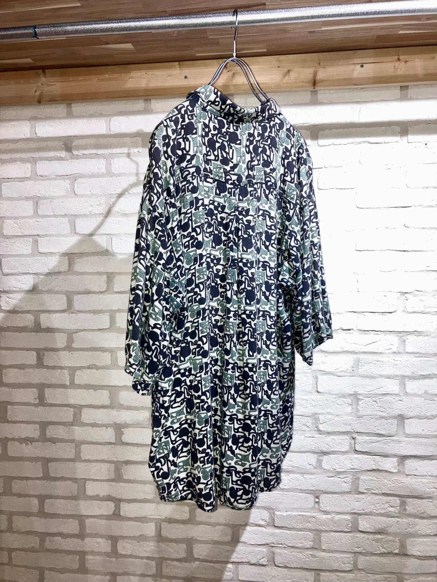 Old Abstract Pattern Rayon Shirt