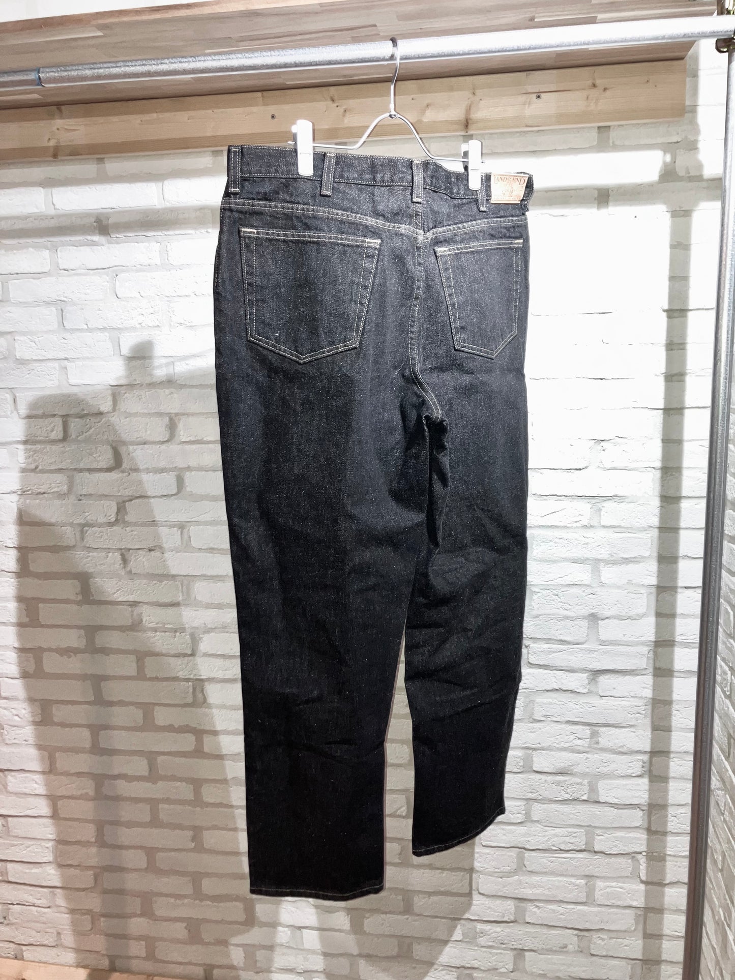 "LANDS'END" 90〜00s Yarn Dye BLK Denim Pants "NOS' Special Piece!!!"