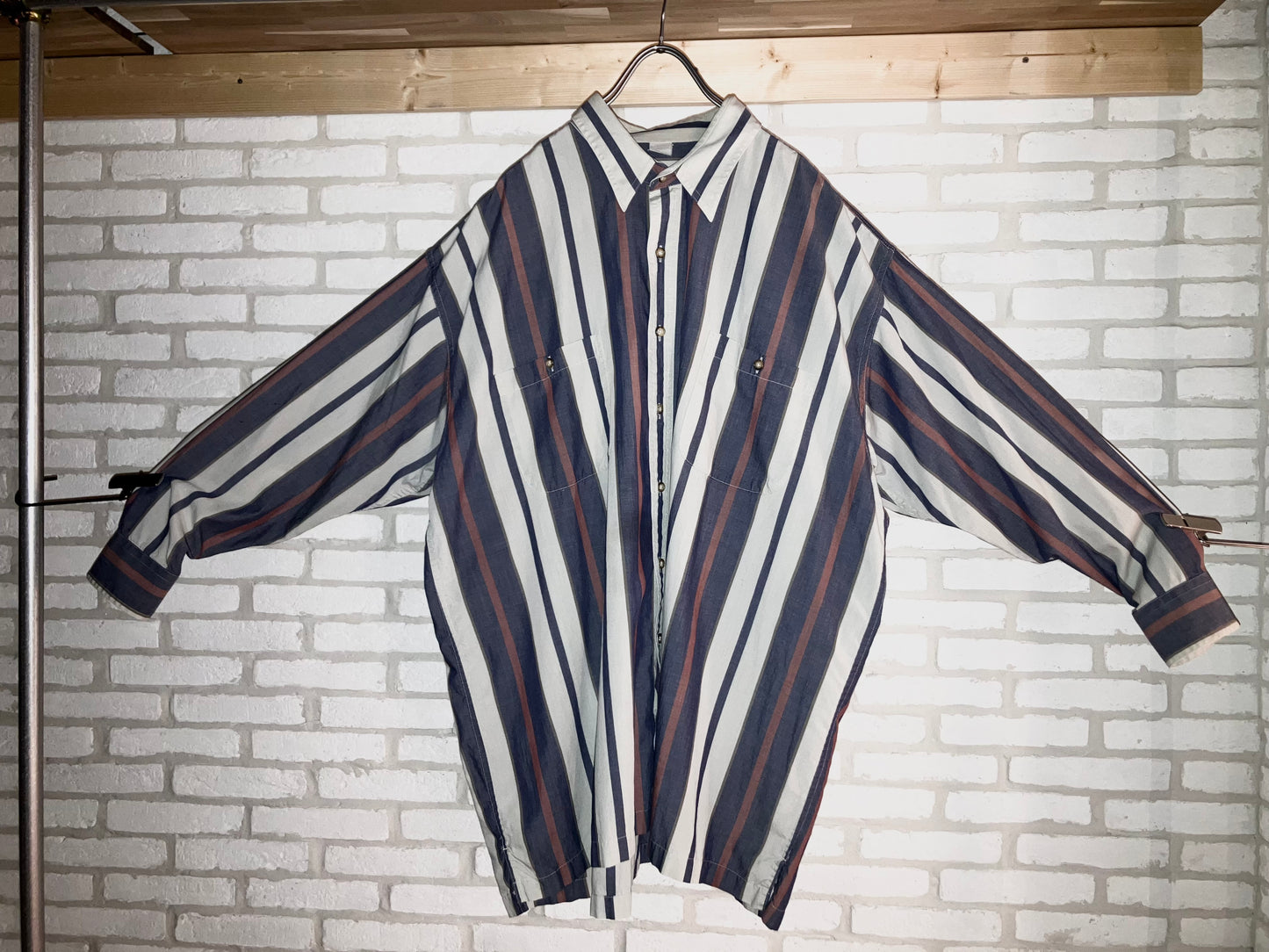 "KING SIZE" Old Oversized Stripe Shirt