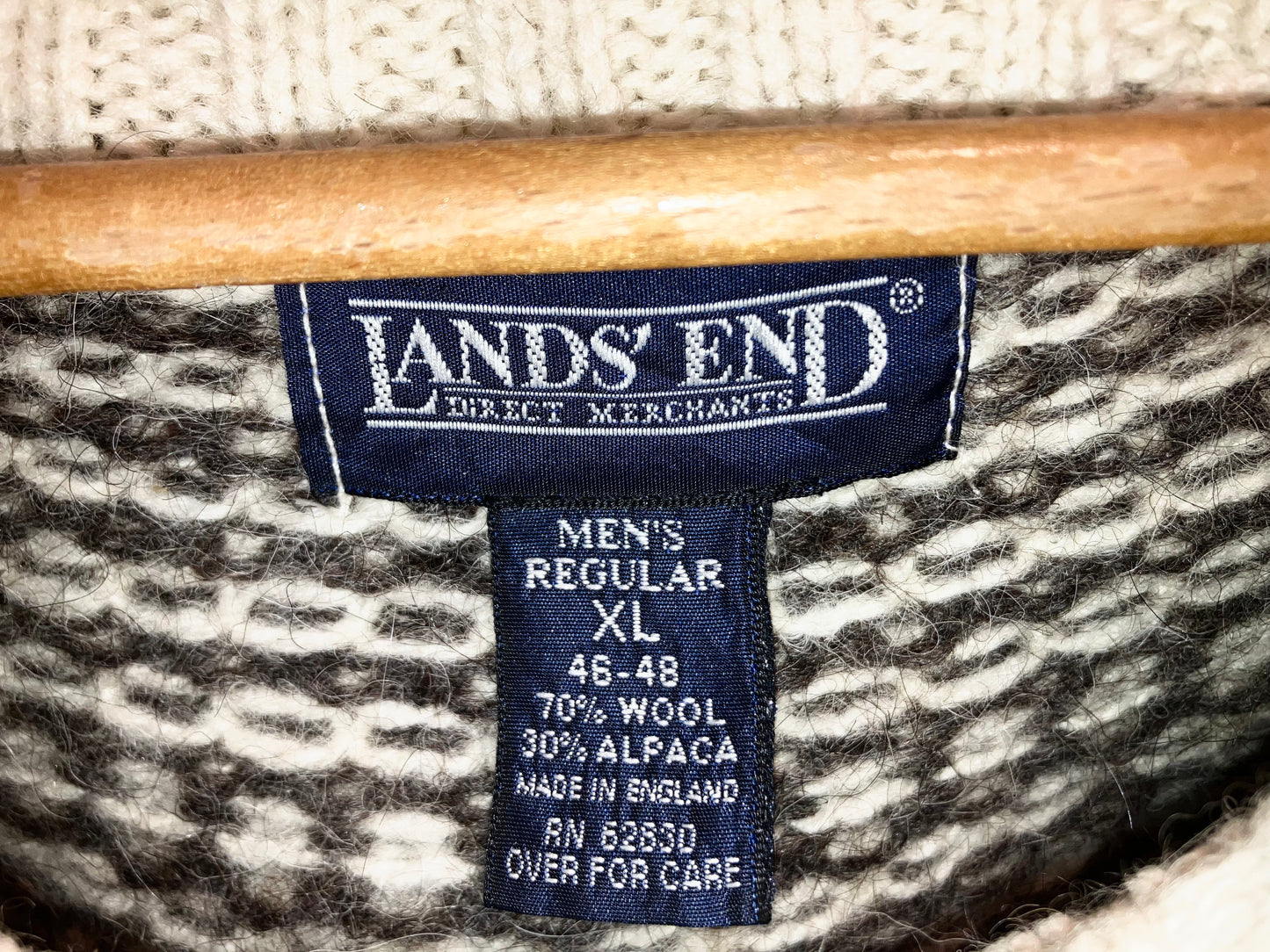 "LANDS'END" Old Big Sized Nordic Knit