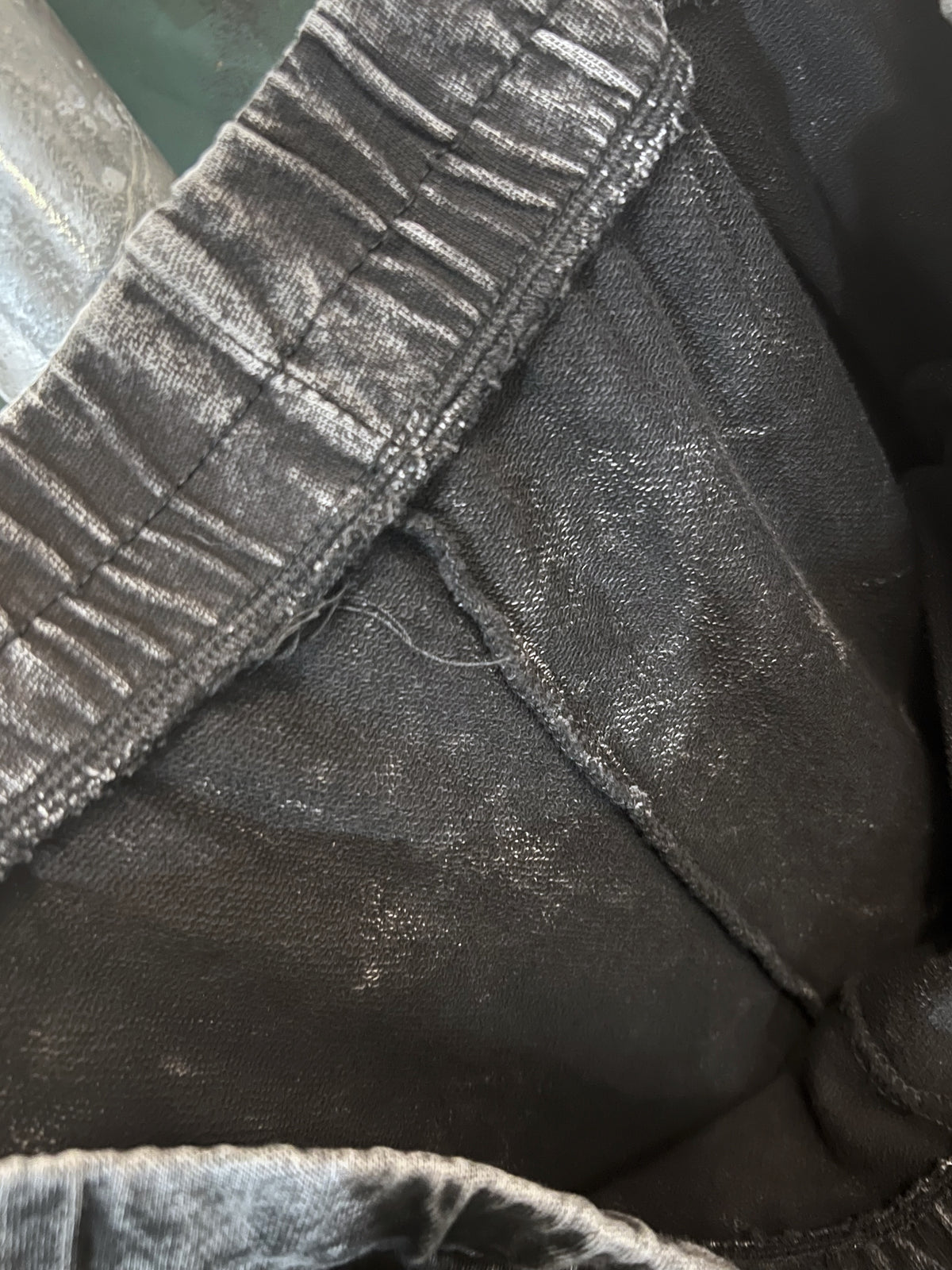 Acid Black Barrel Tiered Design Easy Pants