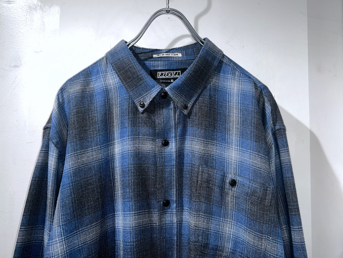 Comfort Weight Ombre Check L/S Shirt Oversized fit