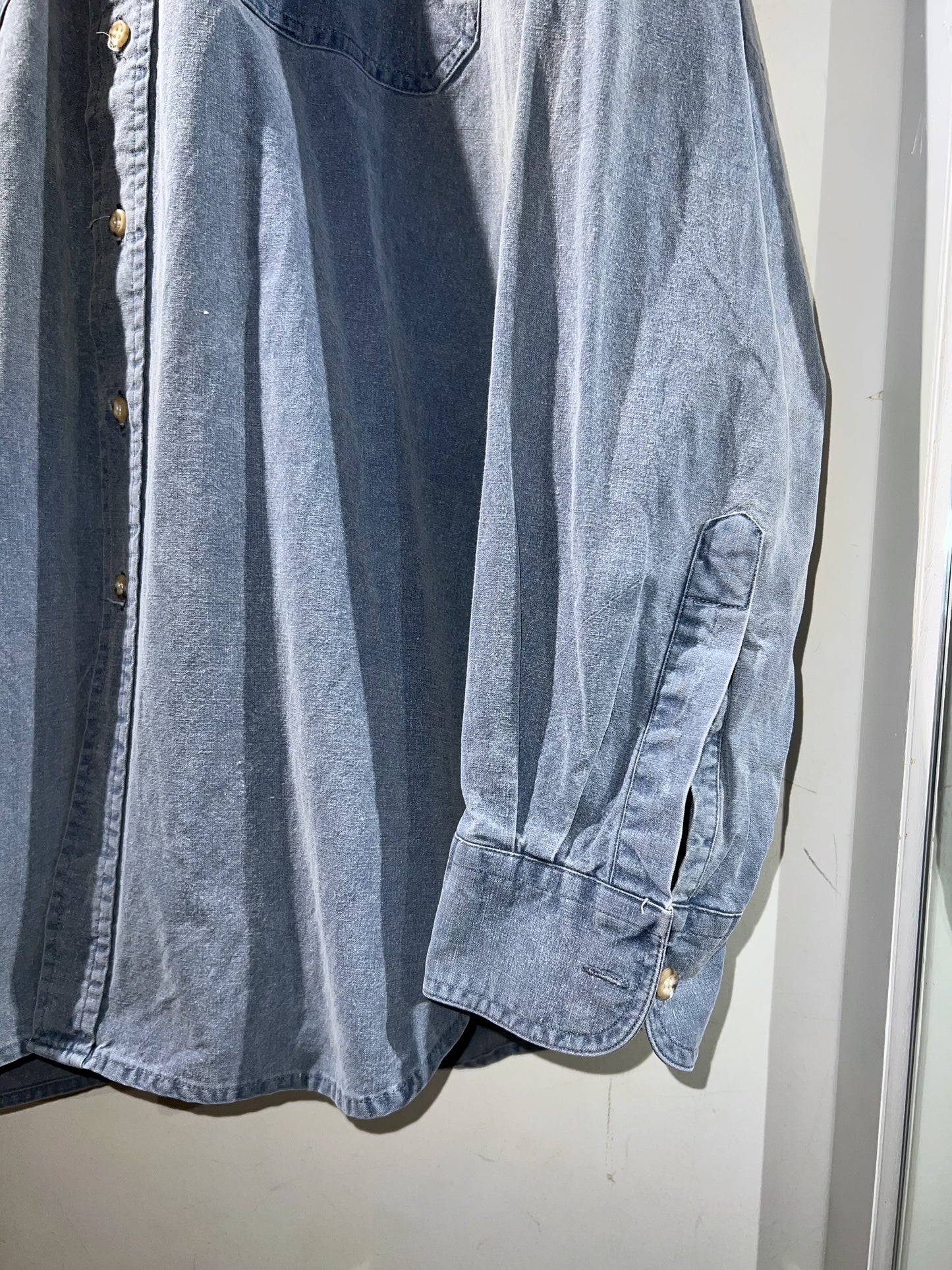 Old WOOLRICH Dull Blue Cotton L/S Shirt