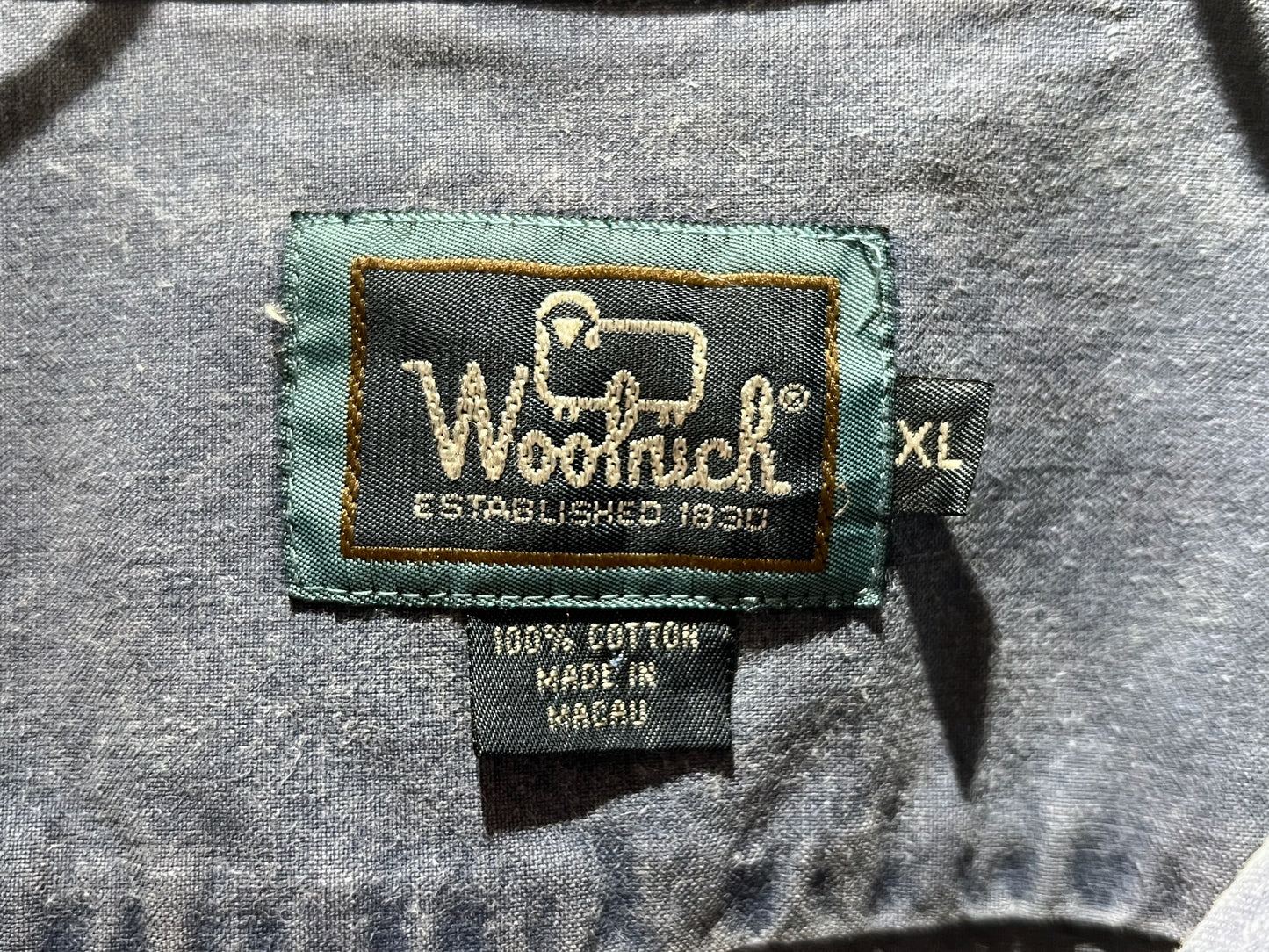 Old WOOLRICH Dull Blue Cotton L/S Shirt