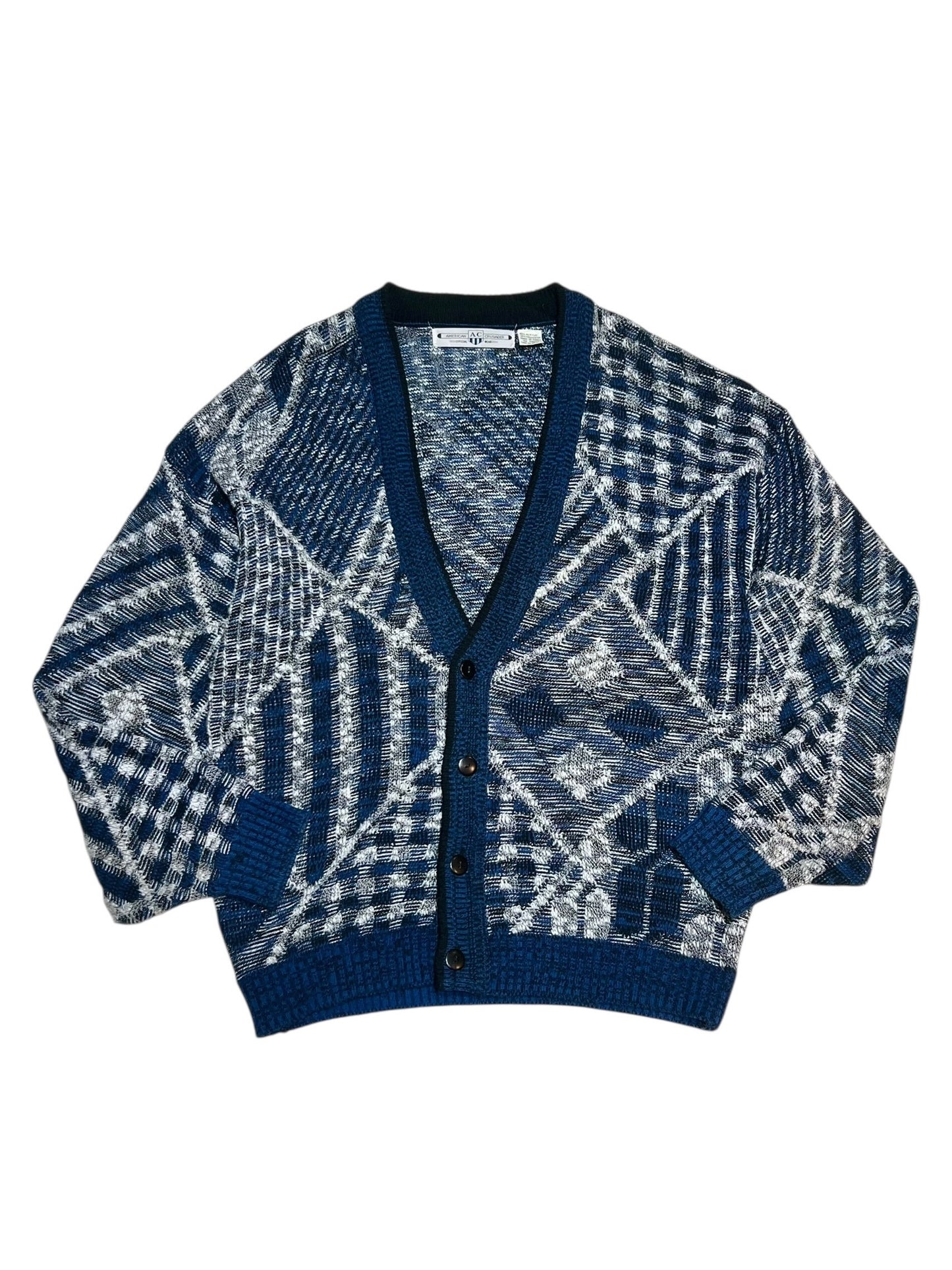 Vintage Patterned Knit Cardigan