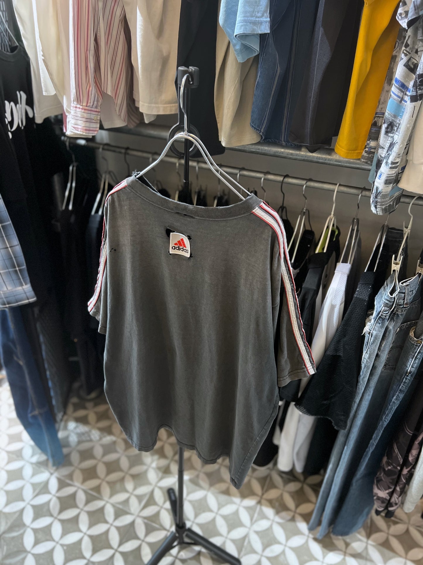 Old Adidas Huskers Distressed Tee