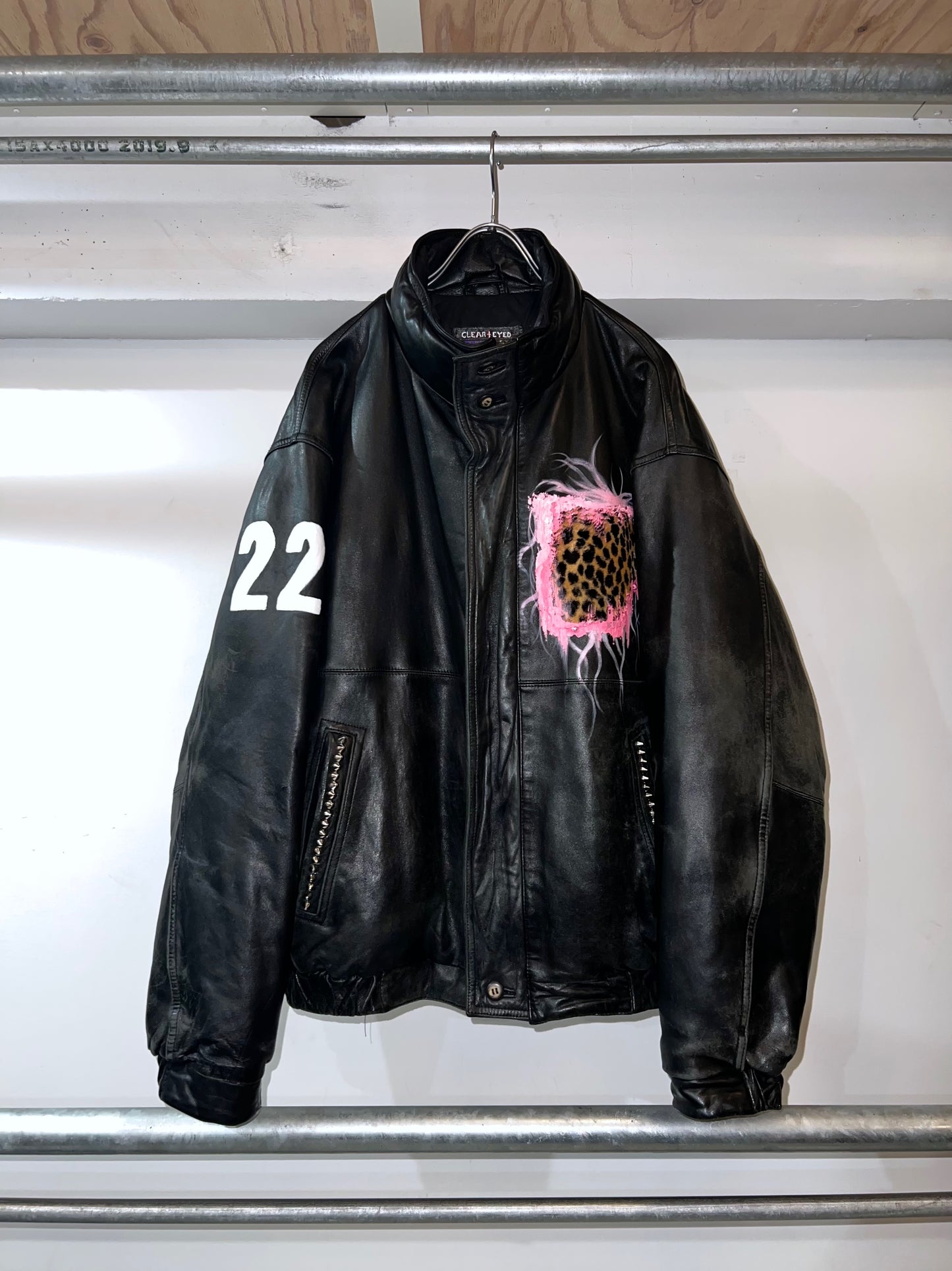 'CLEAR-EYED' Goose Down Leather Jacket