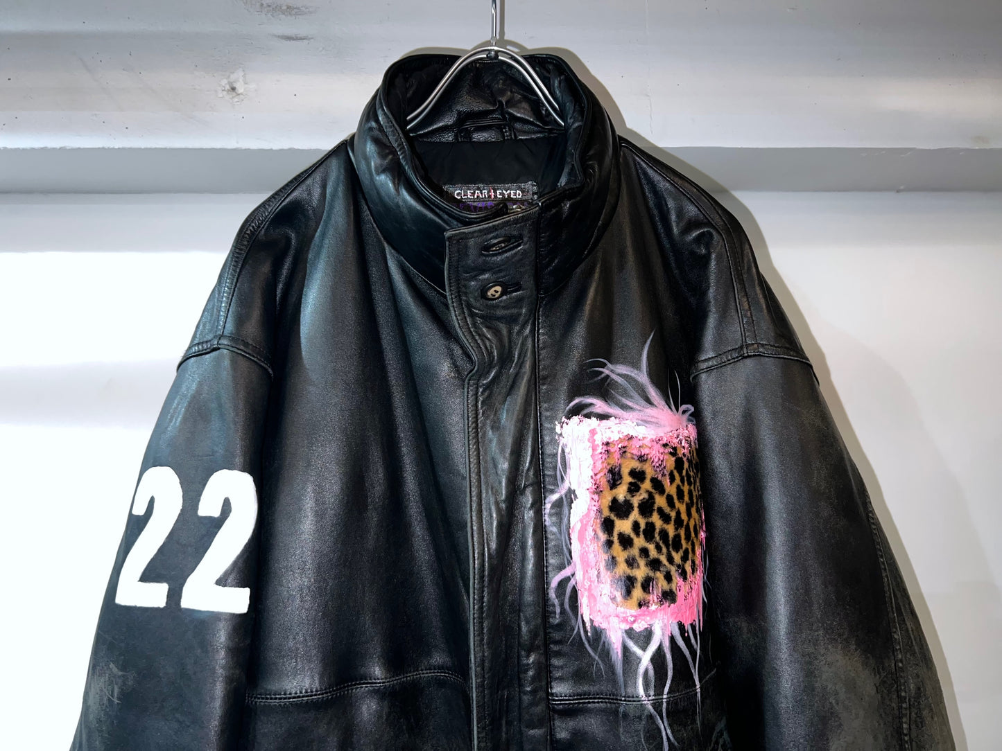 'CLEAR-EYED' Goose Down Leather Jacket