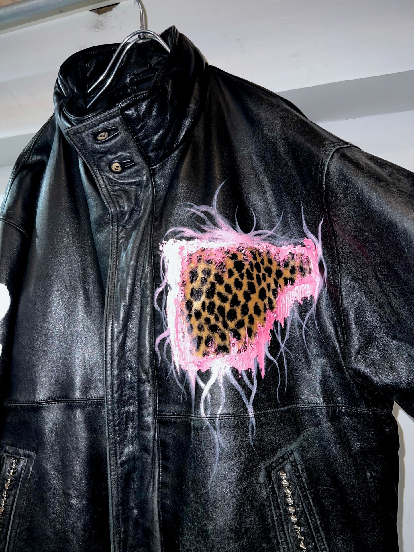 'CLEAR-EYED' Goose Down Leather Jacket