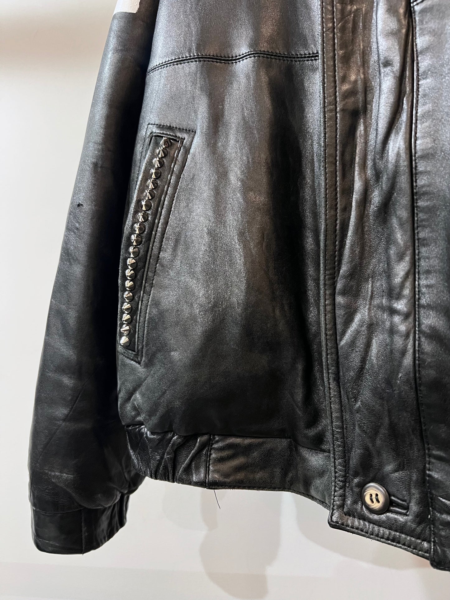 'CLEAR-EYED' Goose Down Leather Jacket