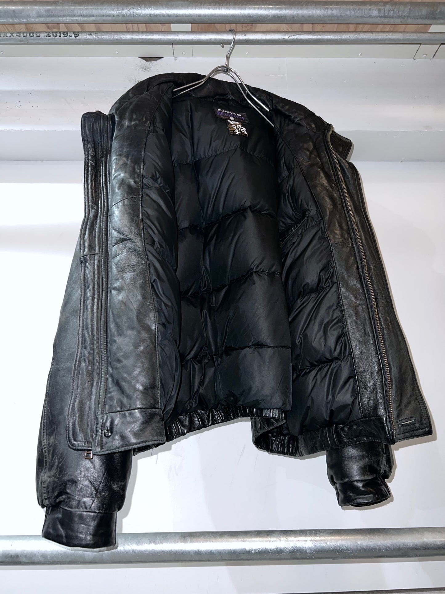 'CLEAR-EYED' Goose Down Leather Jacket