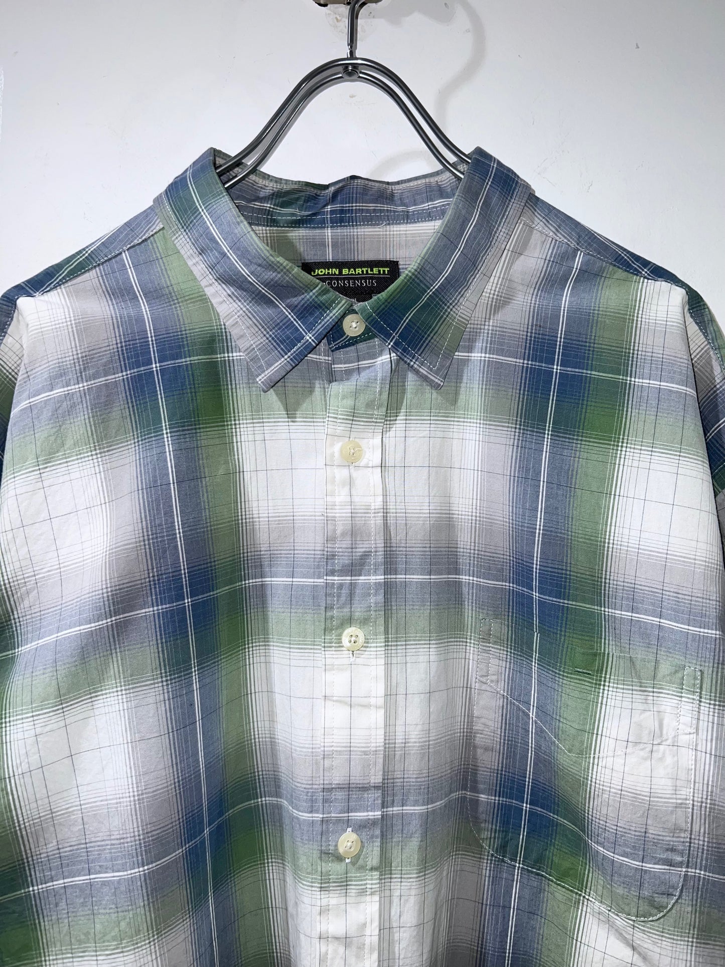 00s John Bartlett Cotton Ombre Check Shirt