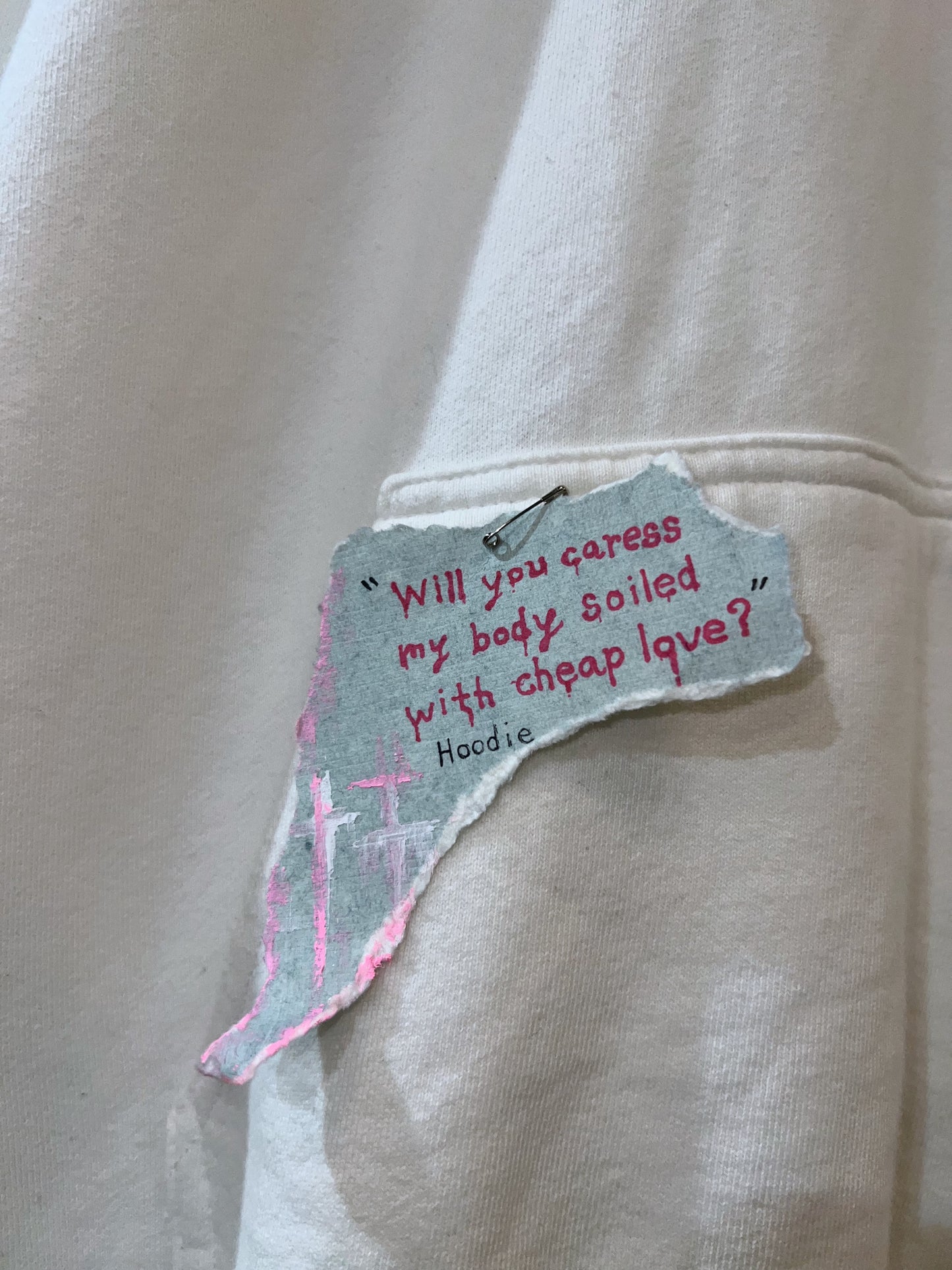 CLEAR EYED "Will you caress my body soiled with cheap love?" hoodie