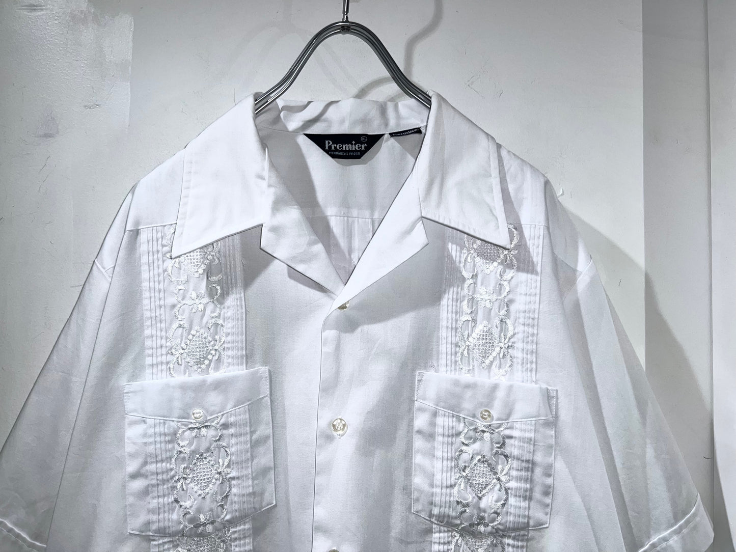 Vintage Premier White Guayabera Shirt