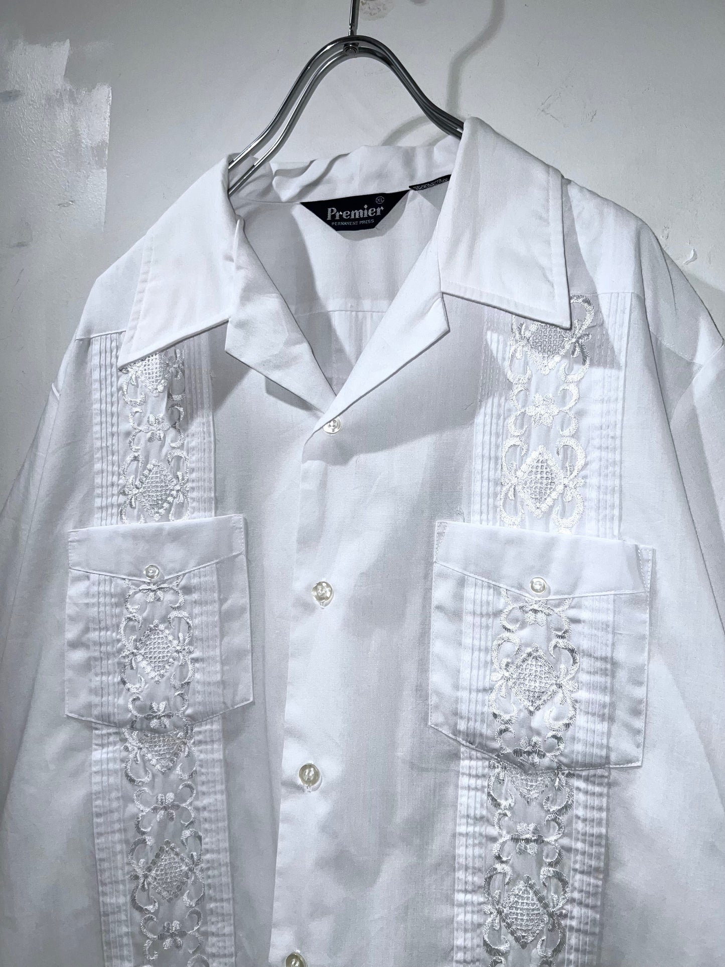 Vintage Premier White Guayabera Shirt