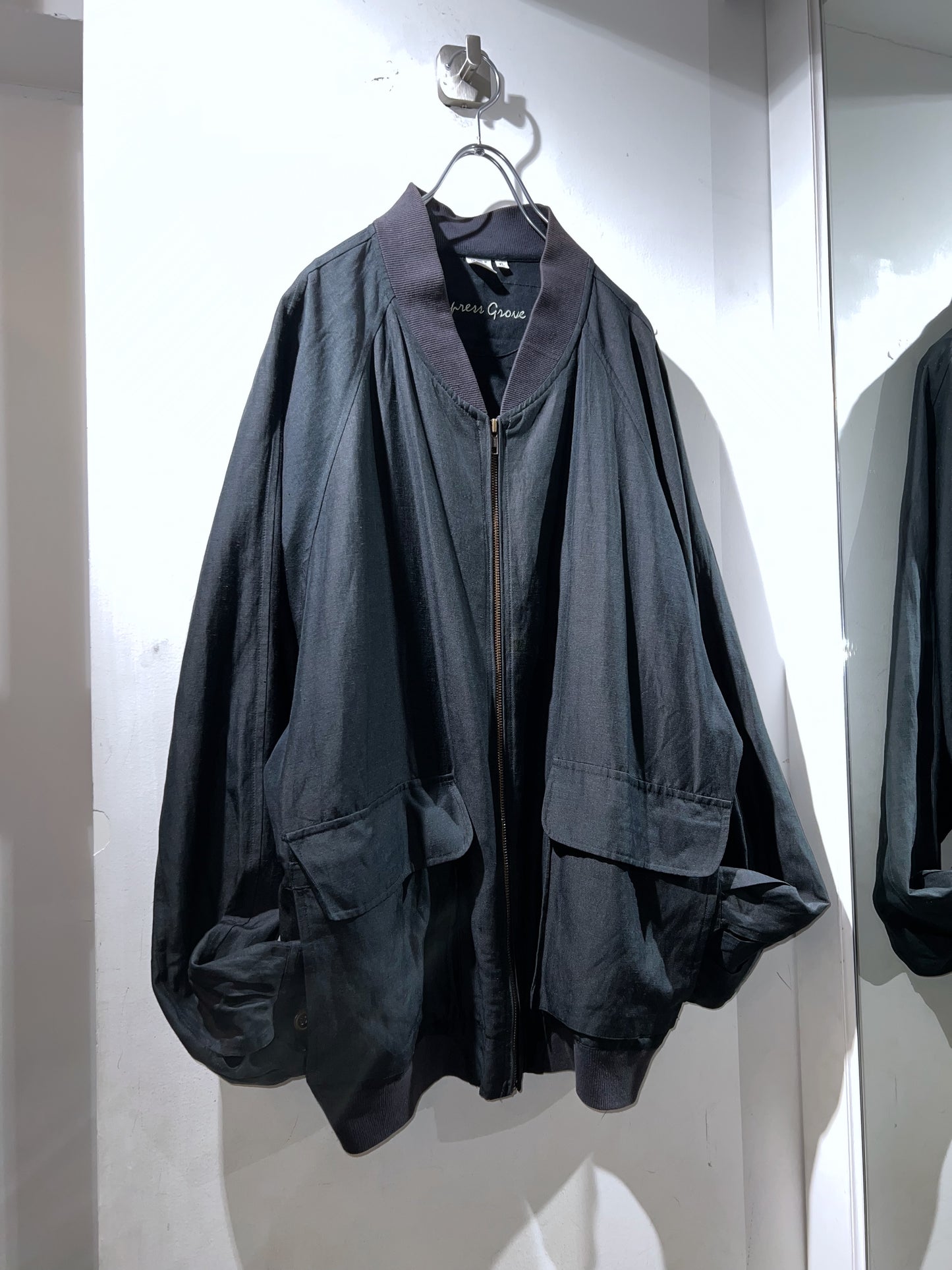 Vintage Silk×Linen Comfort Blouson