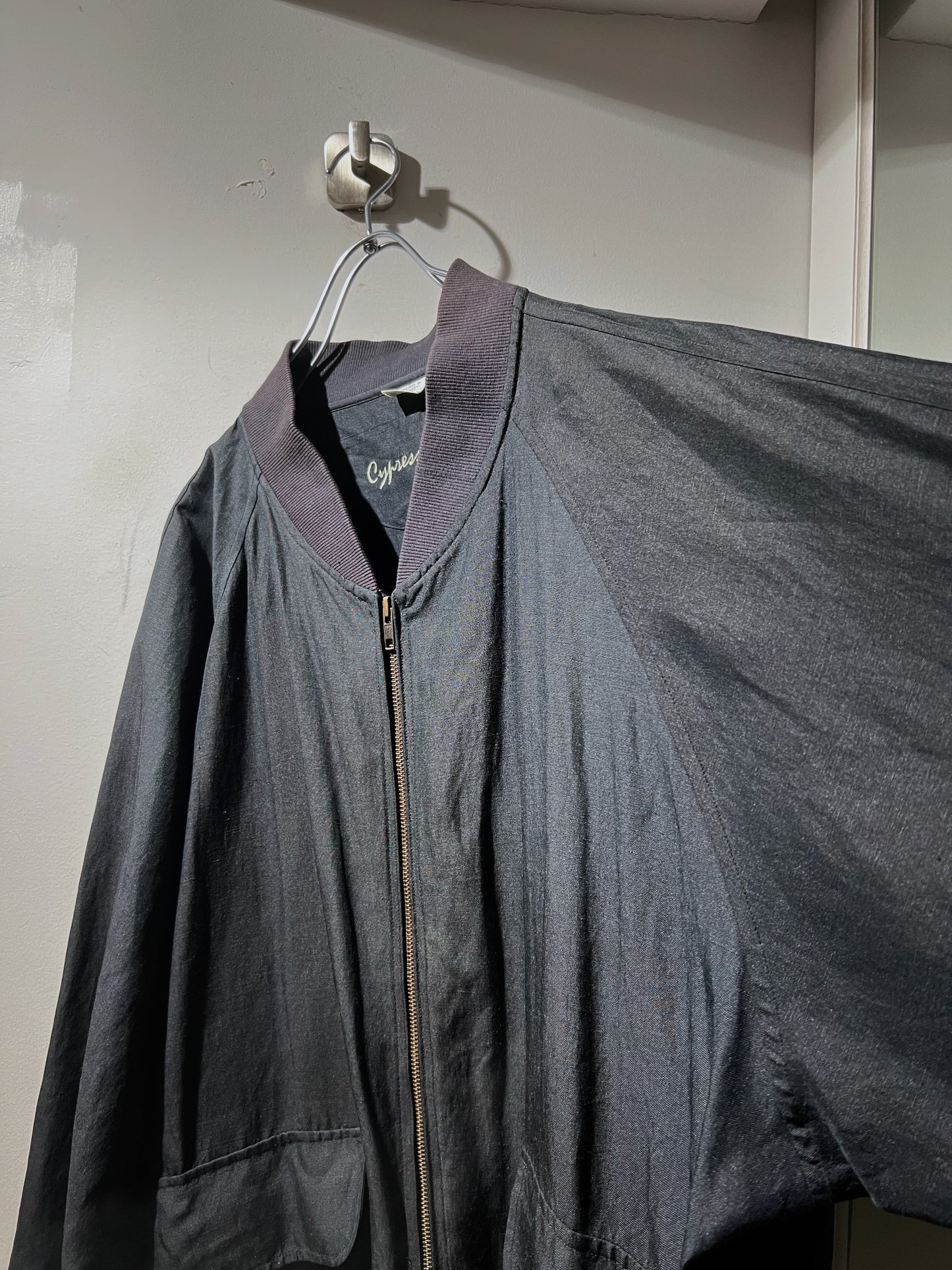 Vintage Silk×Linen Comfort Blouson