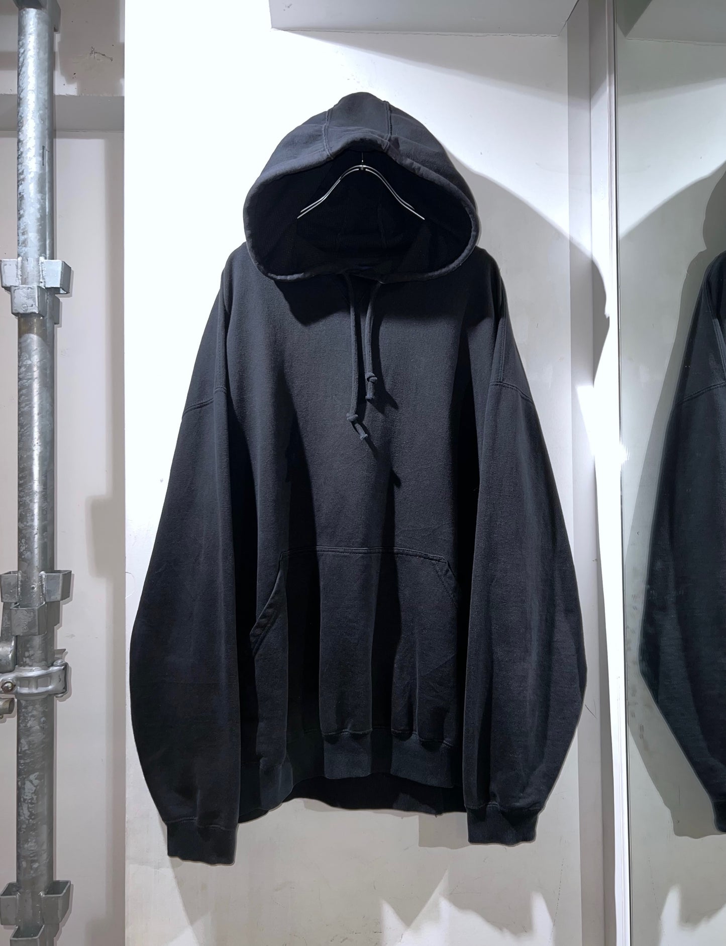 Old Solid Black Oversized Hoodie