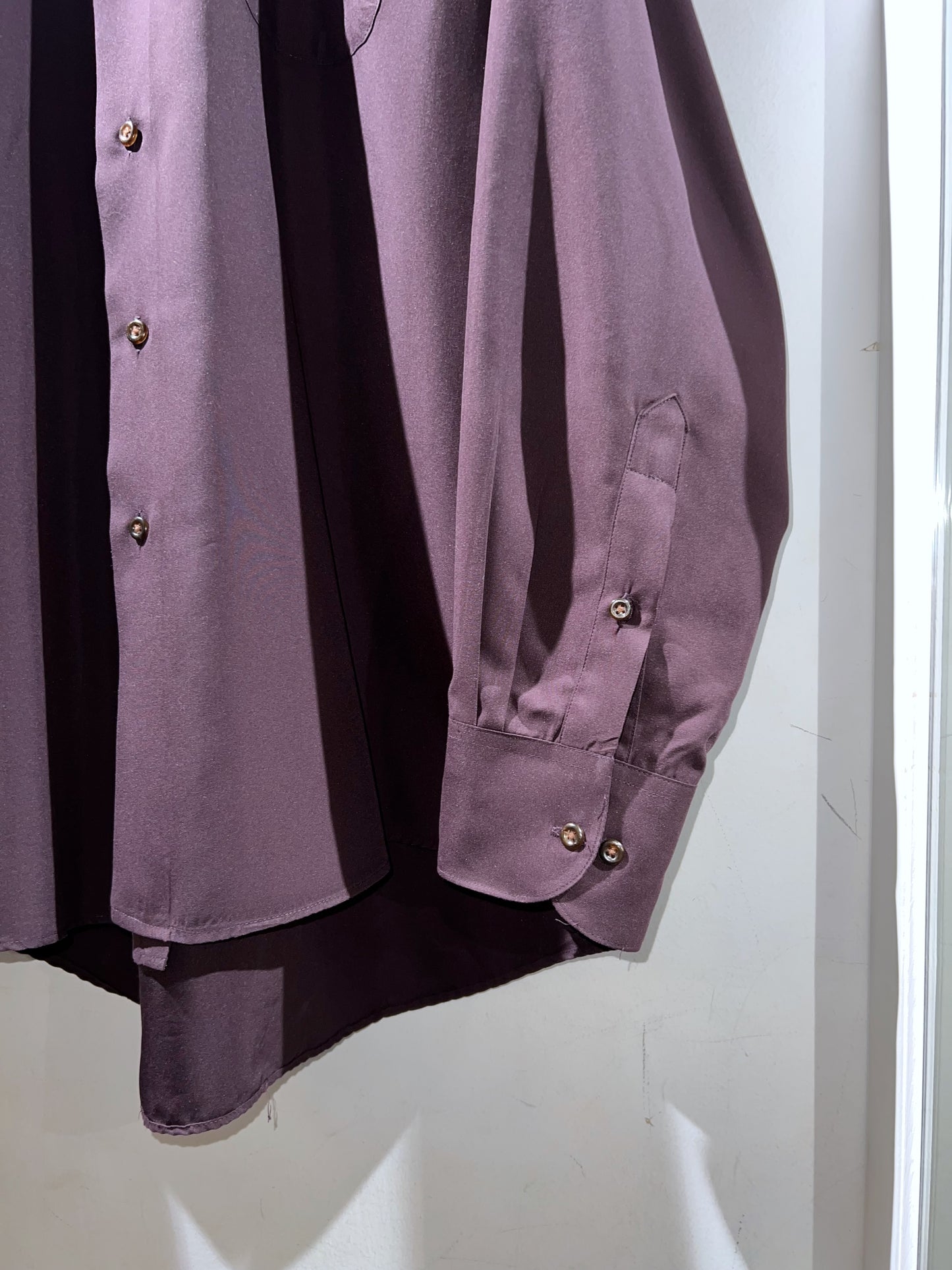 Geoffrey Beene Wine Smooth Fabric Button Up Shirt