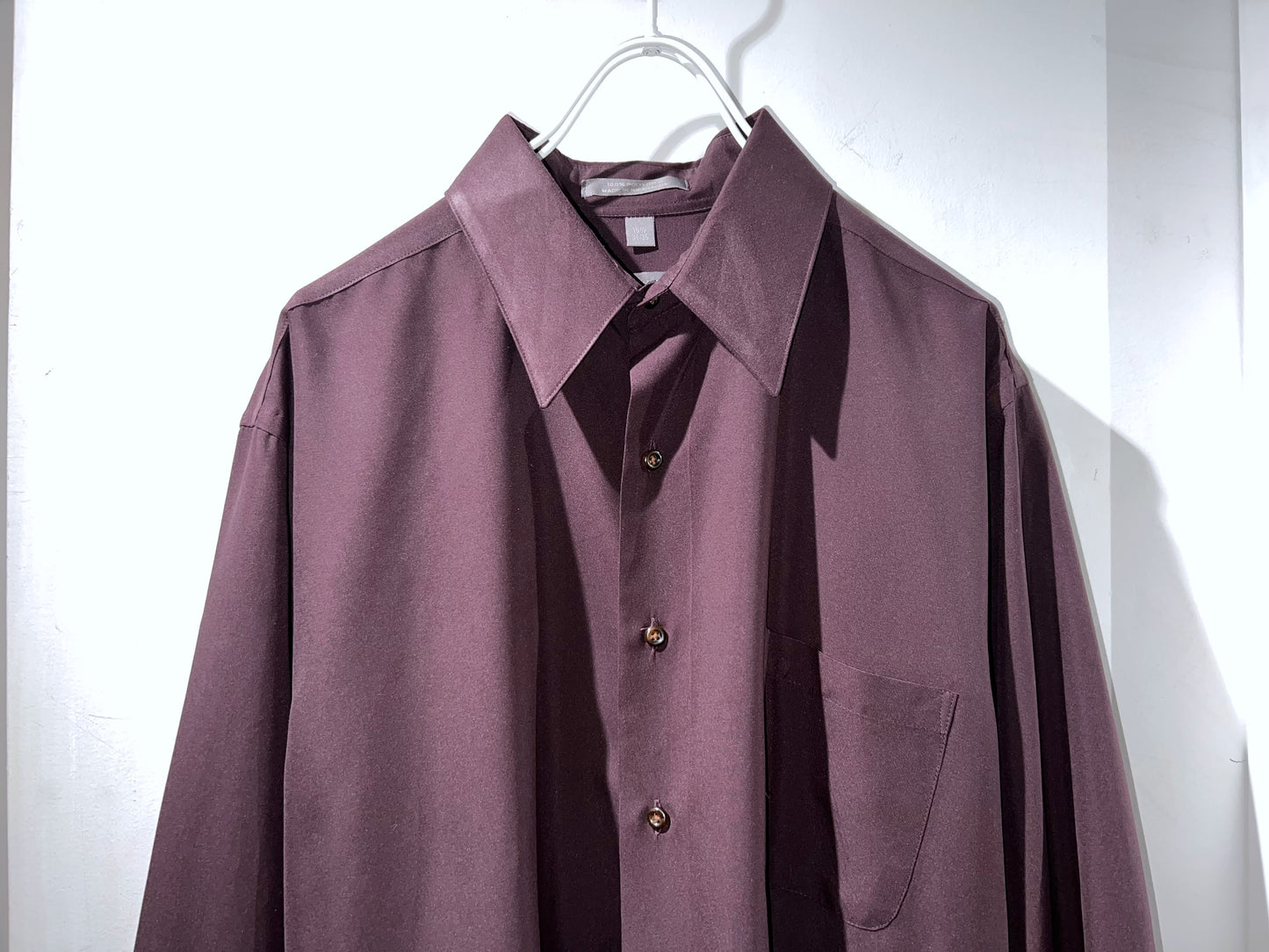 Geoffrey Beene Wine Smooth Fabric Button Up Shirt