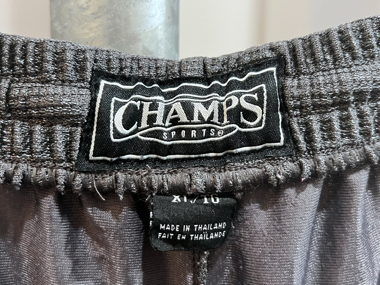 00s CHAMPS Metallic Grey Wide Court Shorts