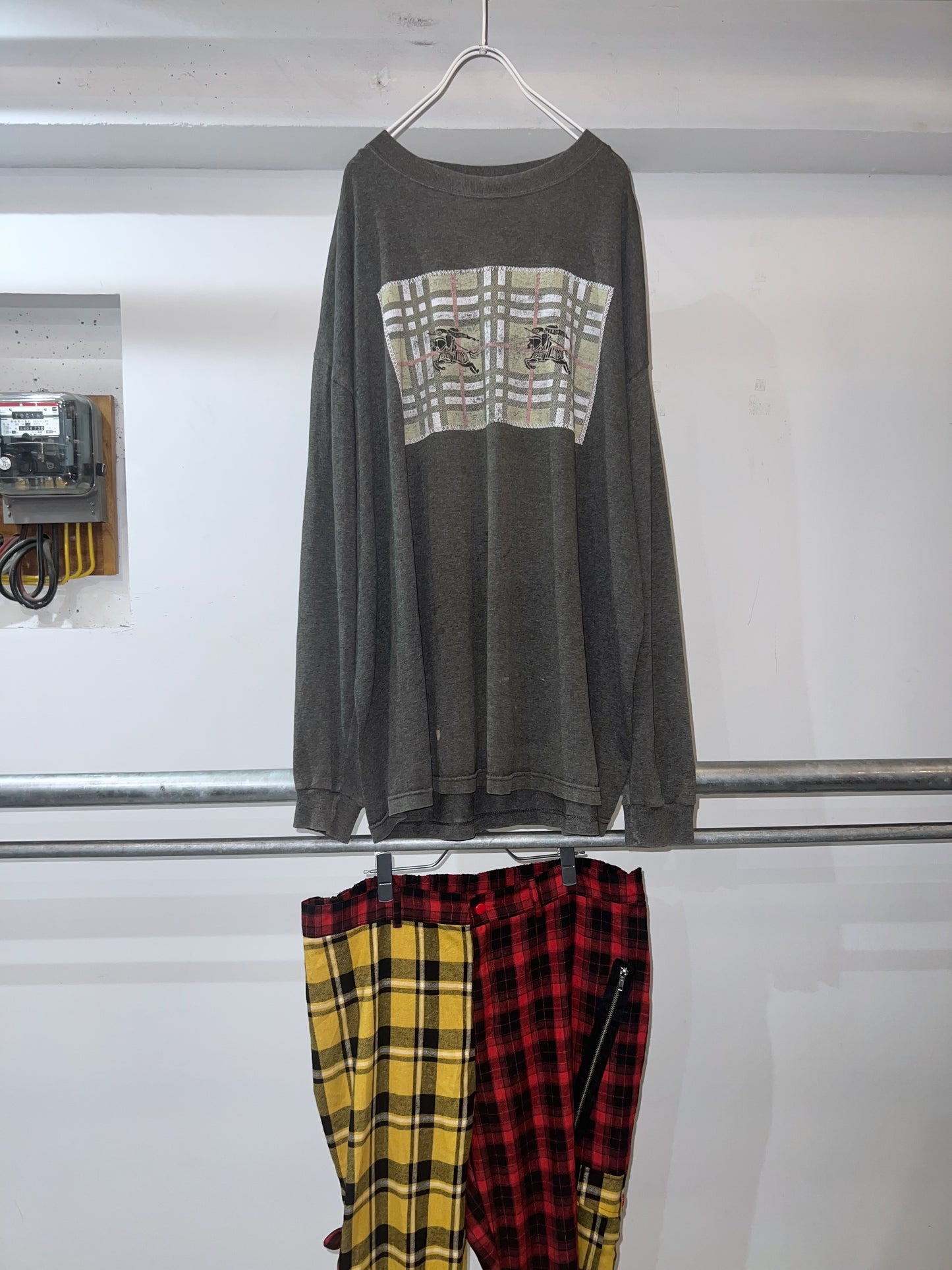 90s Vintage Oversized Nova Check L/S T-shirt