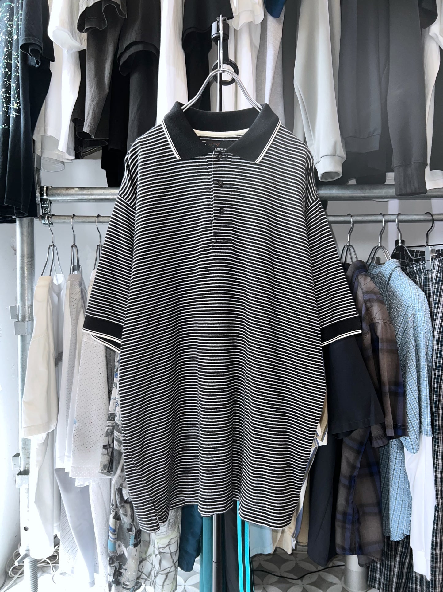Greg Norman Striped Polo