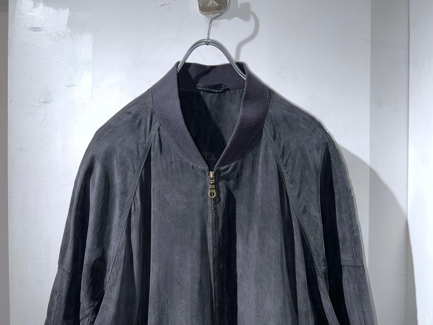 old Silk Zip-Up Blouson