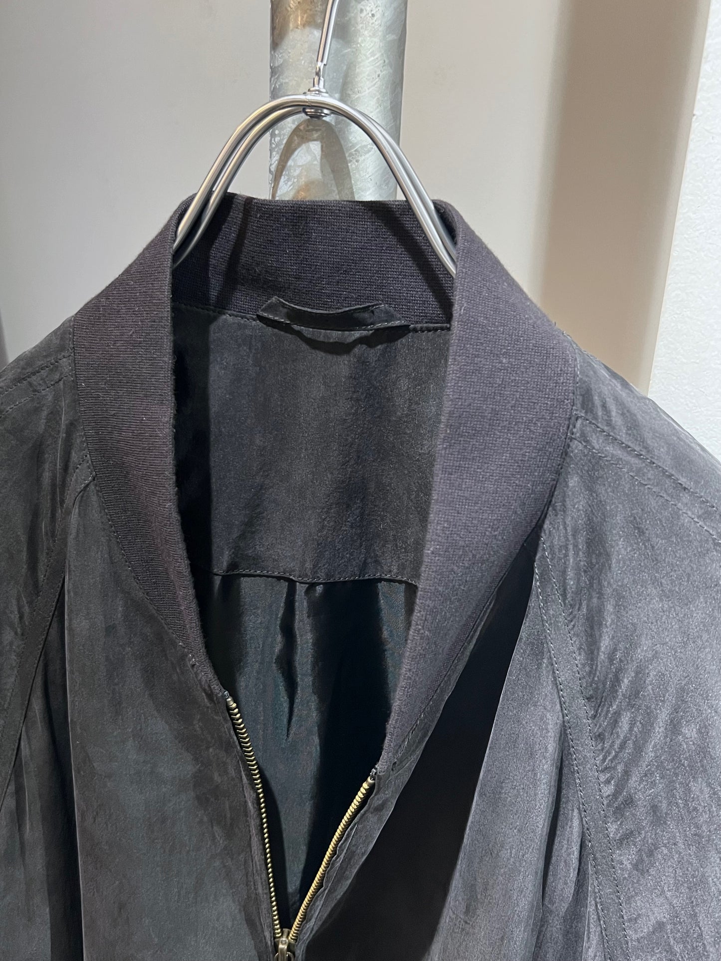 old Silk Zip-Up Blouson