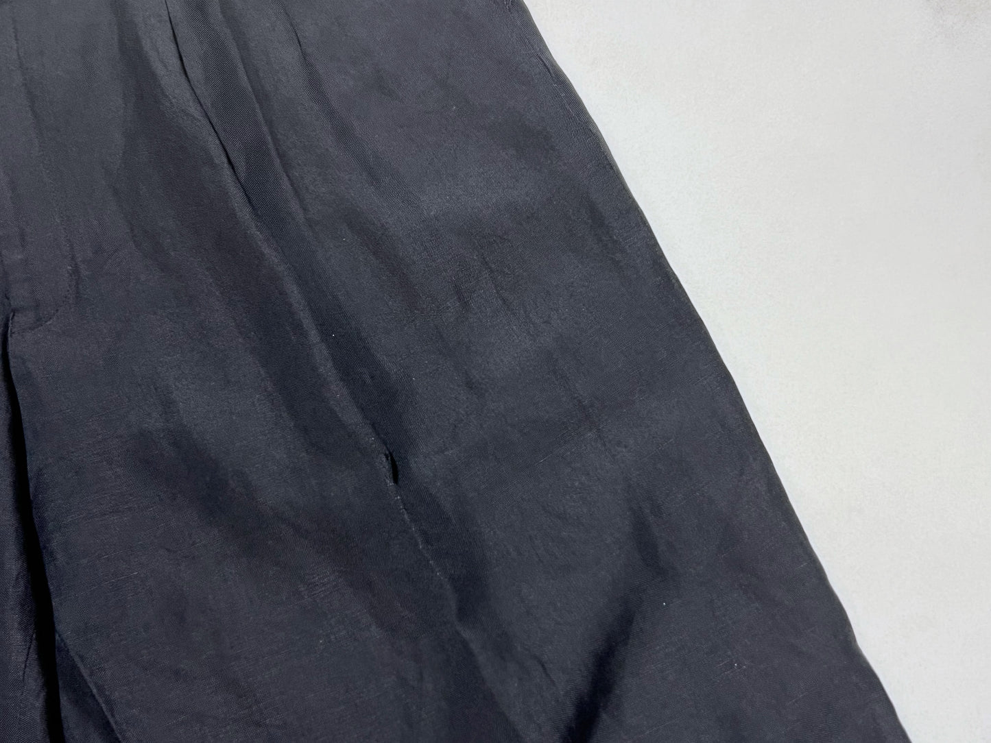 Vintage Linen × Rayon Wide Leg Tuck Slacks