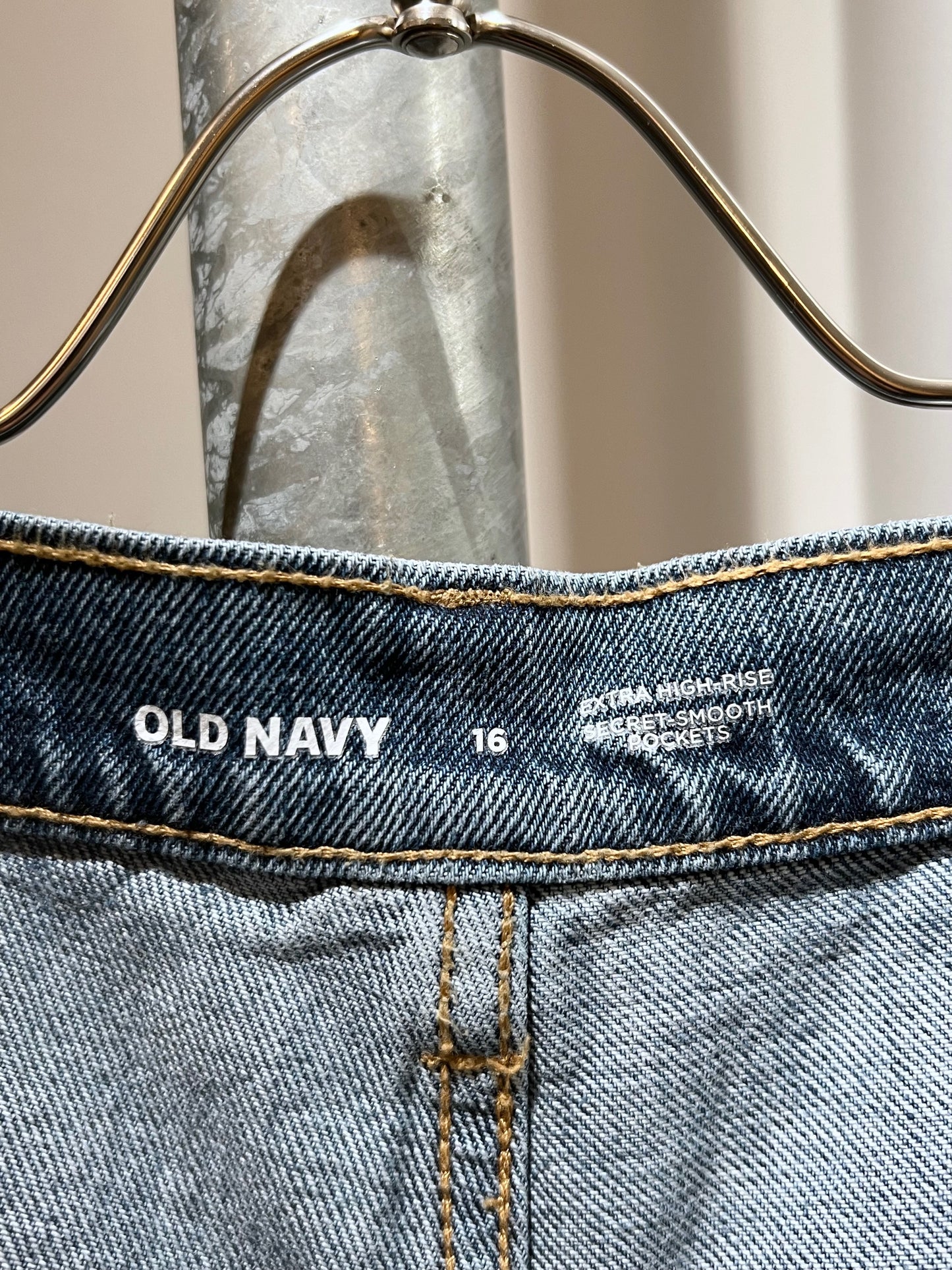 OLD NAVY Extra High-Rise Distressed Baggy Denim Pants