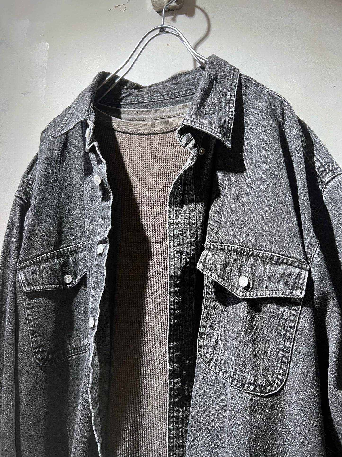Croft & Barrow Black Denim Button Down Shirt