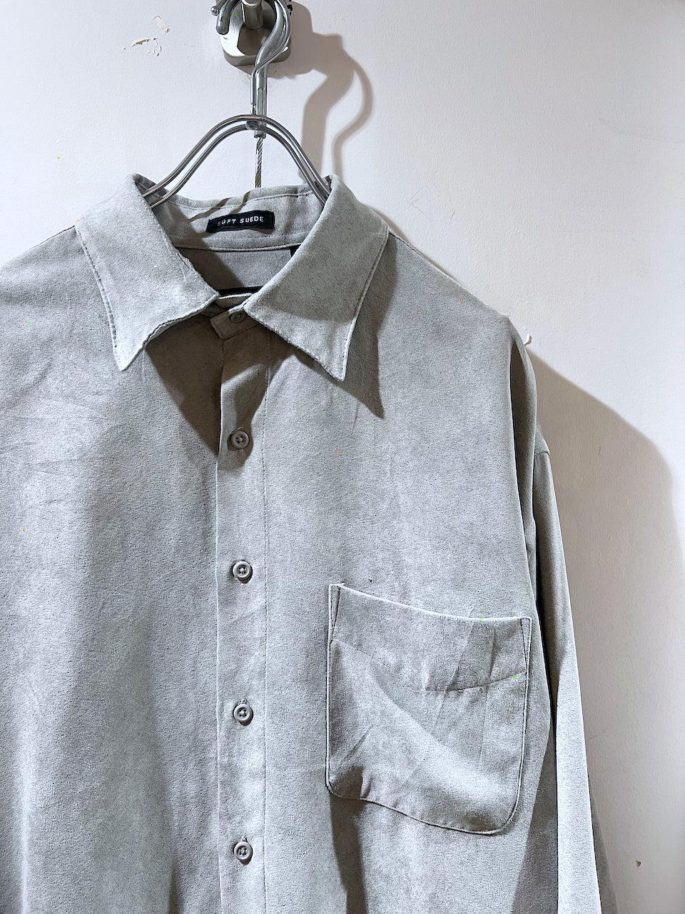 Grey Microsuede Shirt