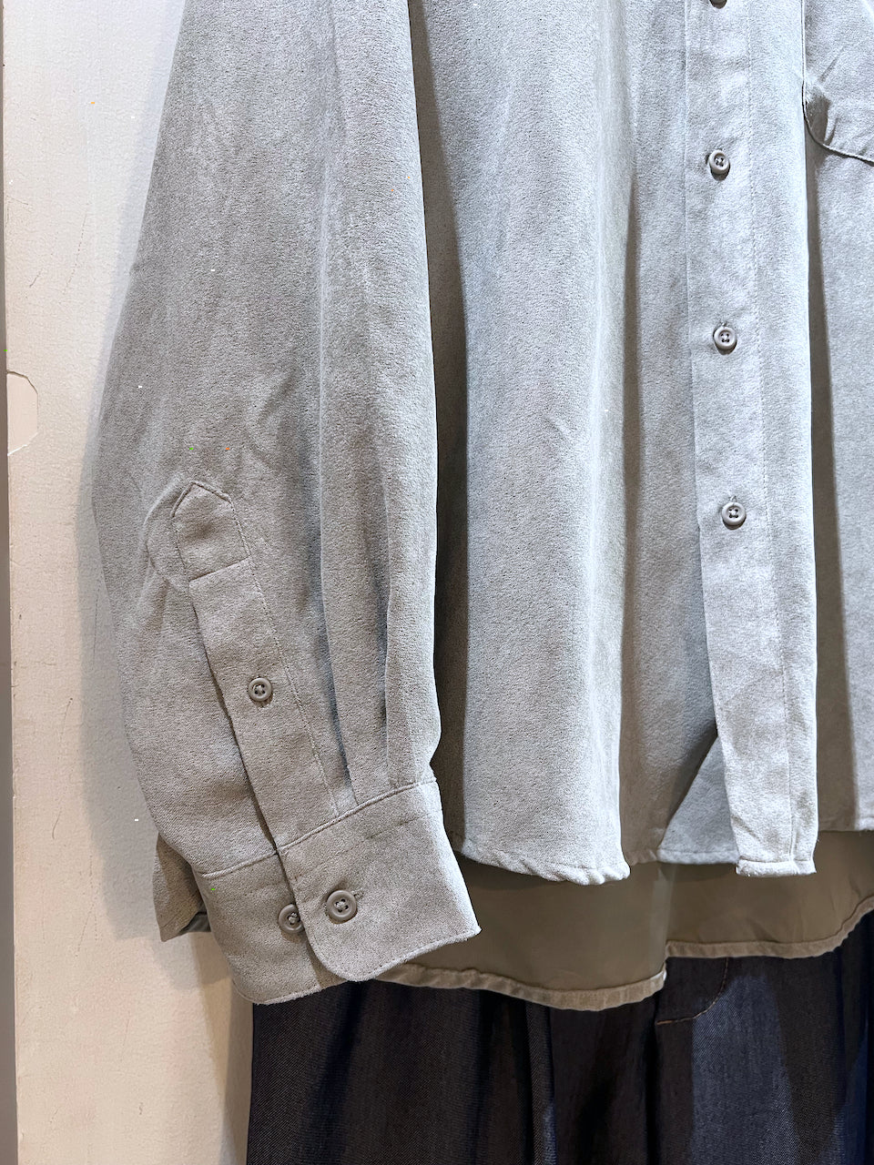 Grey Microsuede Shirt