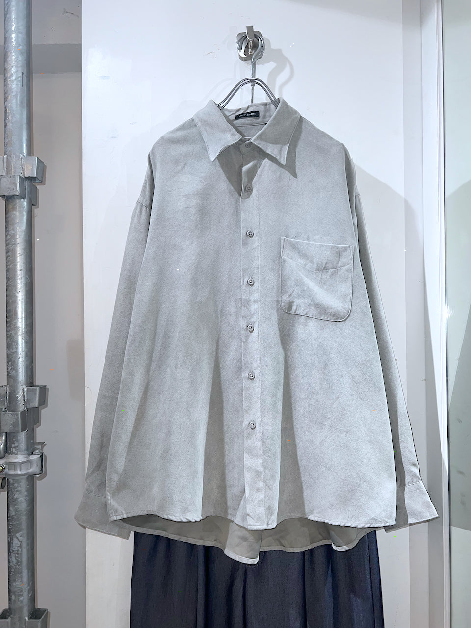 Grey Microsuede Shirt
