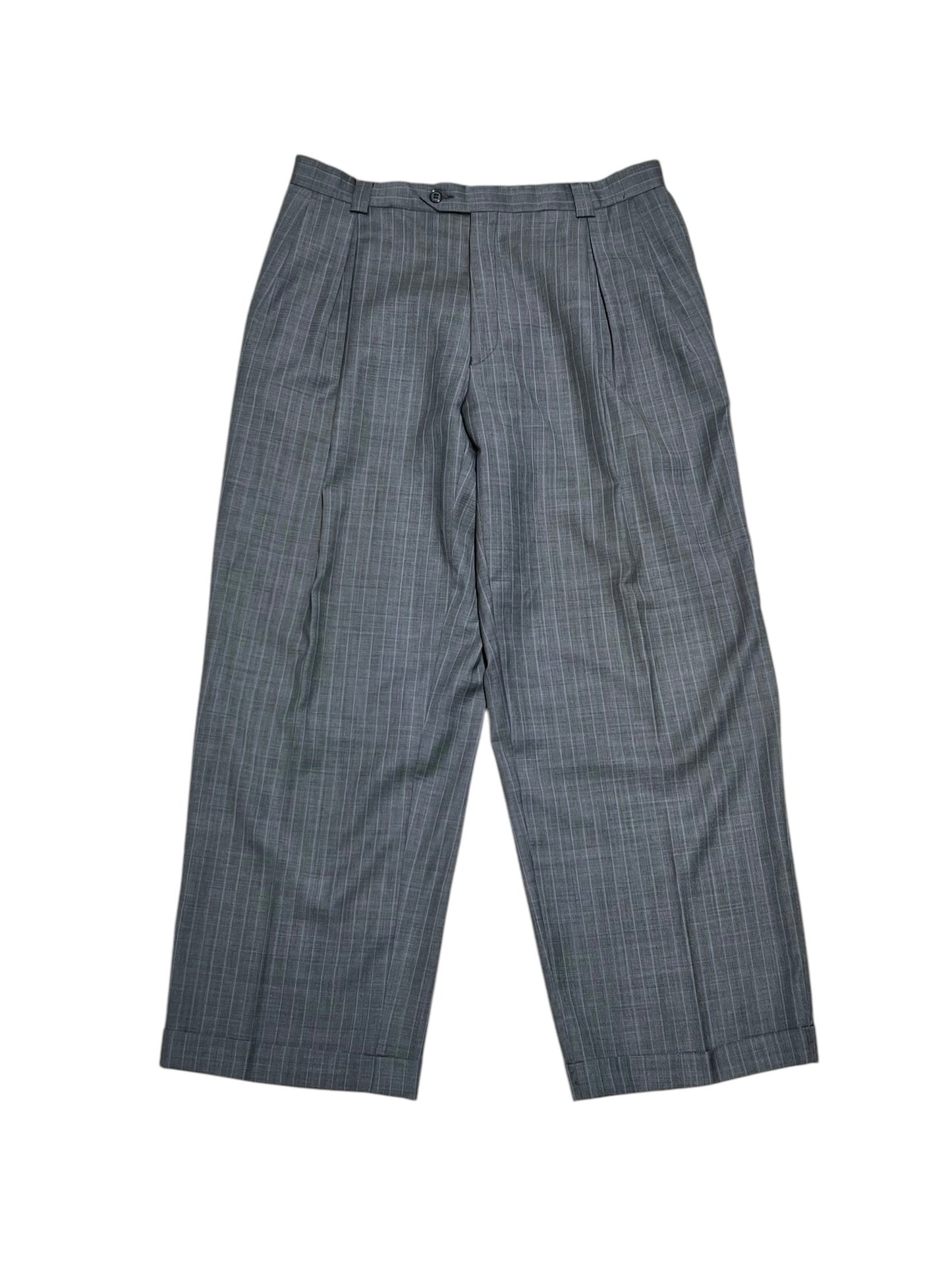 old Blue Striped Wide Slacks