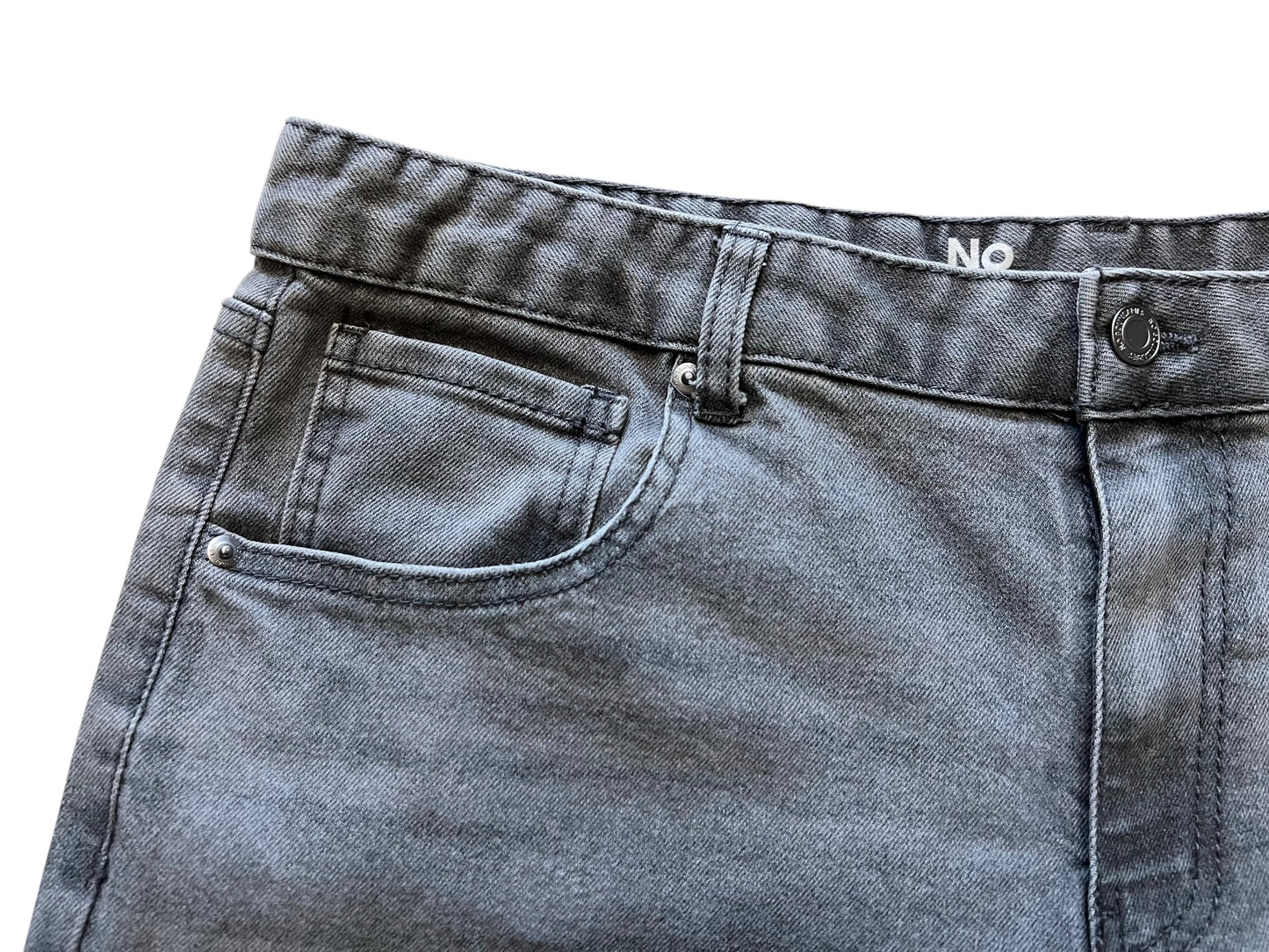 Asphalt Grey Wide Straight Jeans