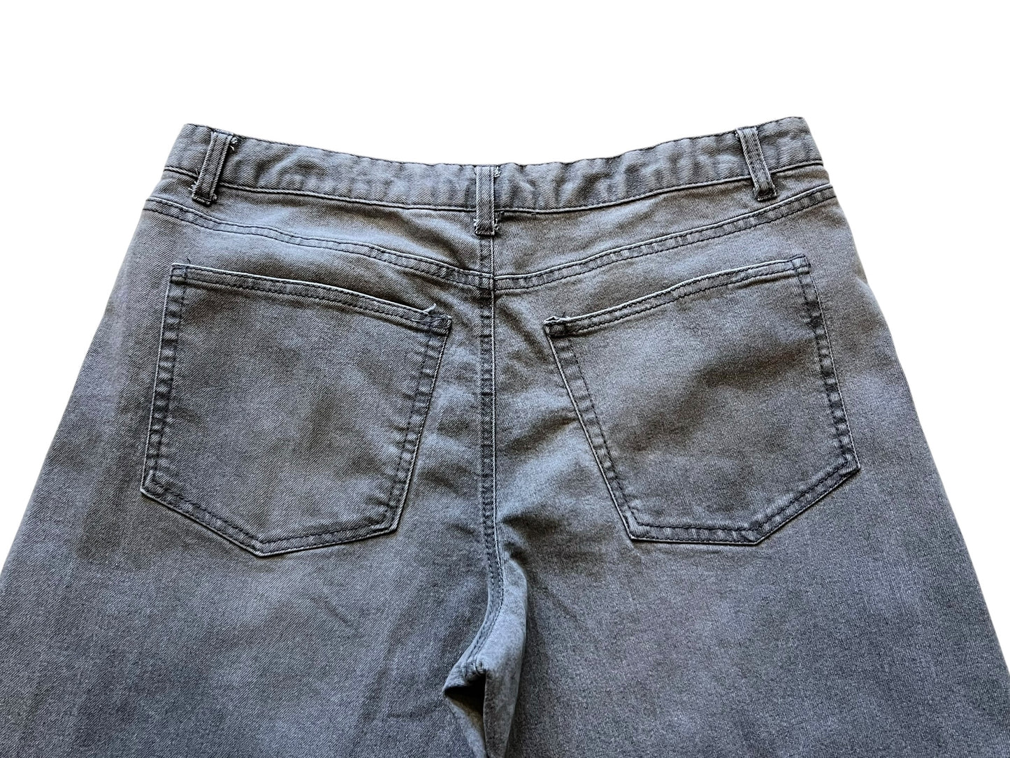 Asphalt Grey Wide Straight Jeans