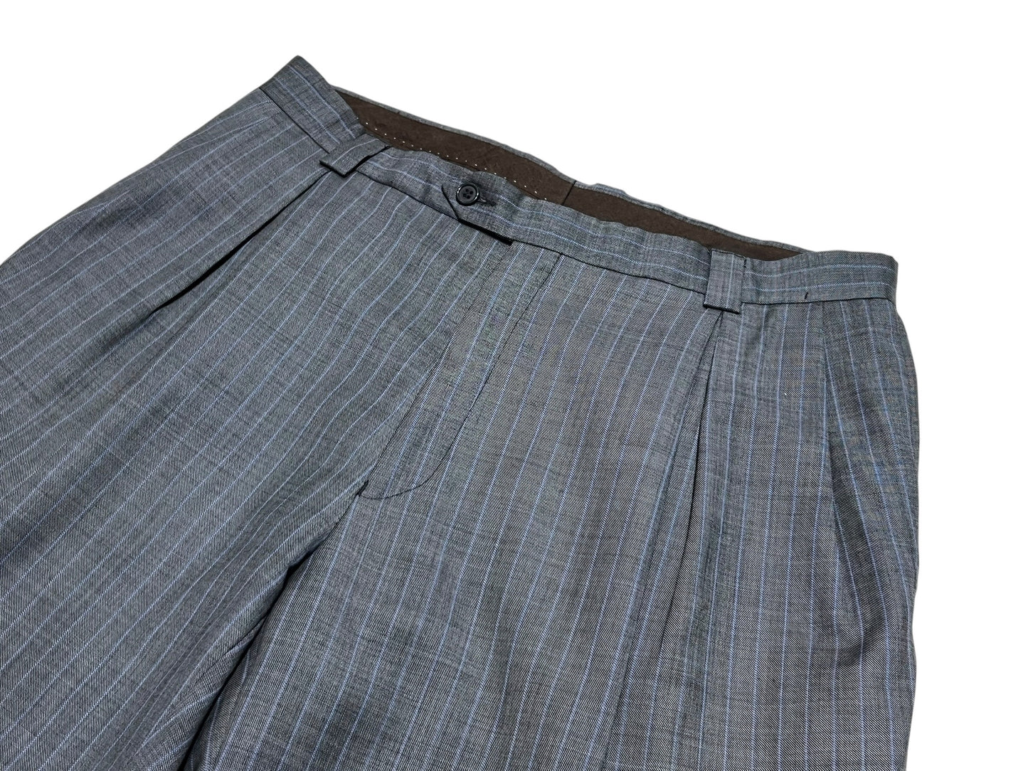 old Blue Striped Wide Slacks
