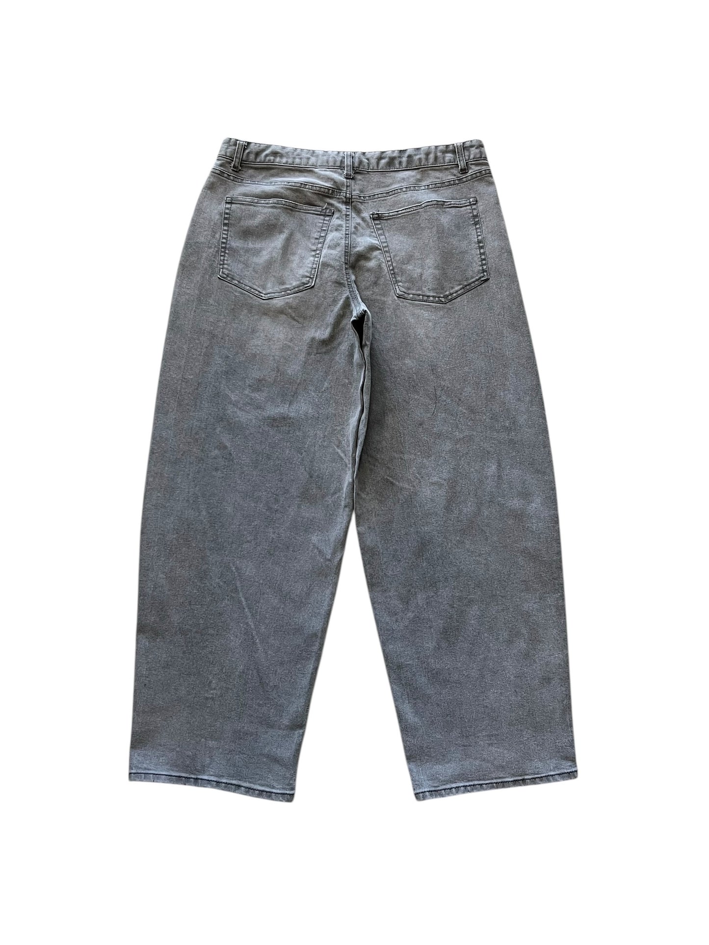 Asphalt Grey Wide Straight Jeans