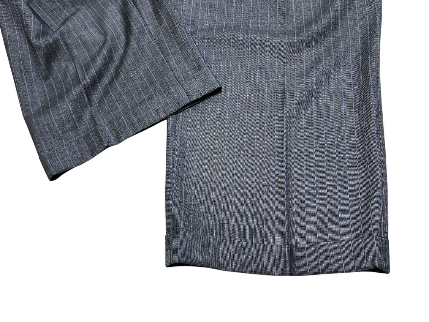 old Blue Striped Wide Slacks