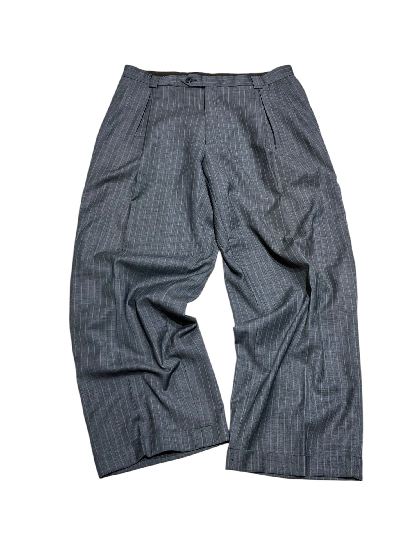 old Blue Striped Wide Slacks