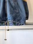 90s vintage Denim Colorblock Hooded Jacket