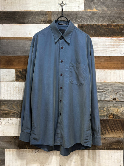 Smoke Blue Drape Shirt