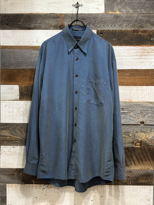 Smoke Blue Drape Shirt